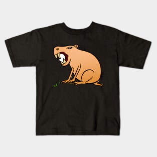 Angry Capybara Cartoon Kids T-Shirt